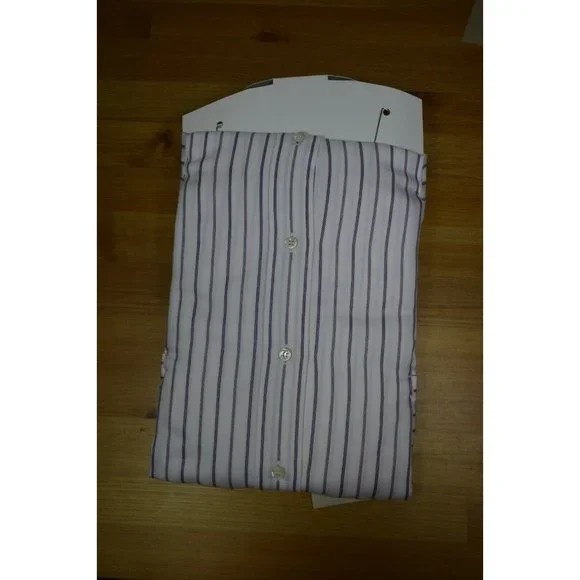 $749 Brioni Italy 16 / 41 Men Lavender White Long-Sleeve Button Top Dress Shirt - Picture 7 of 7